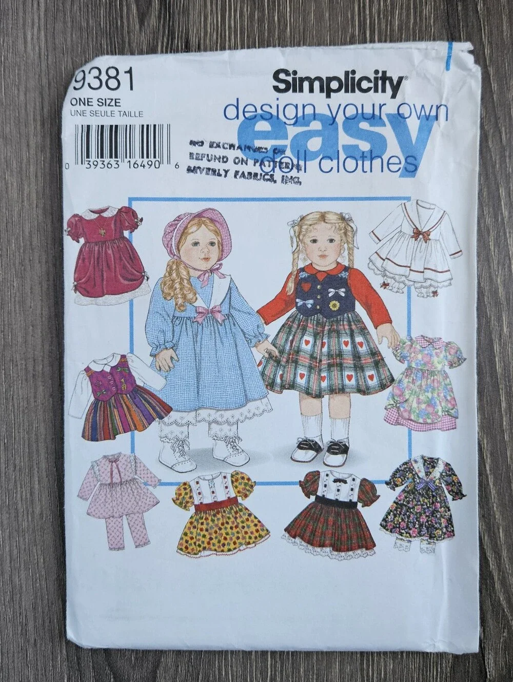 NEW Simplicity 9381 Design Your Own 18
